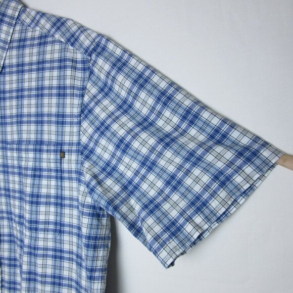 Timberland Shirt Blue Plaid Button Up Cotton Business Casual Men's Large - Picture 2 of 4